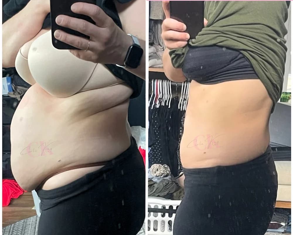 Before and after transformation result