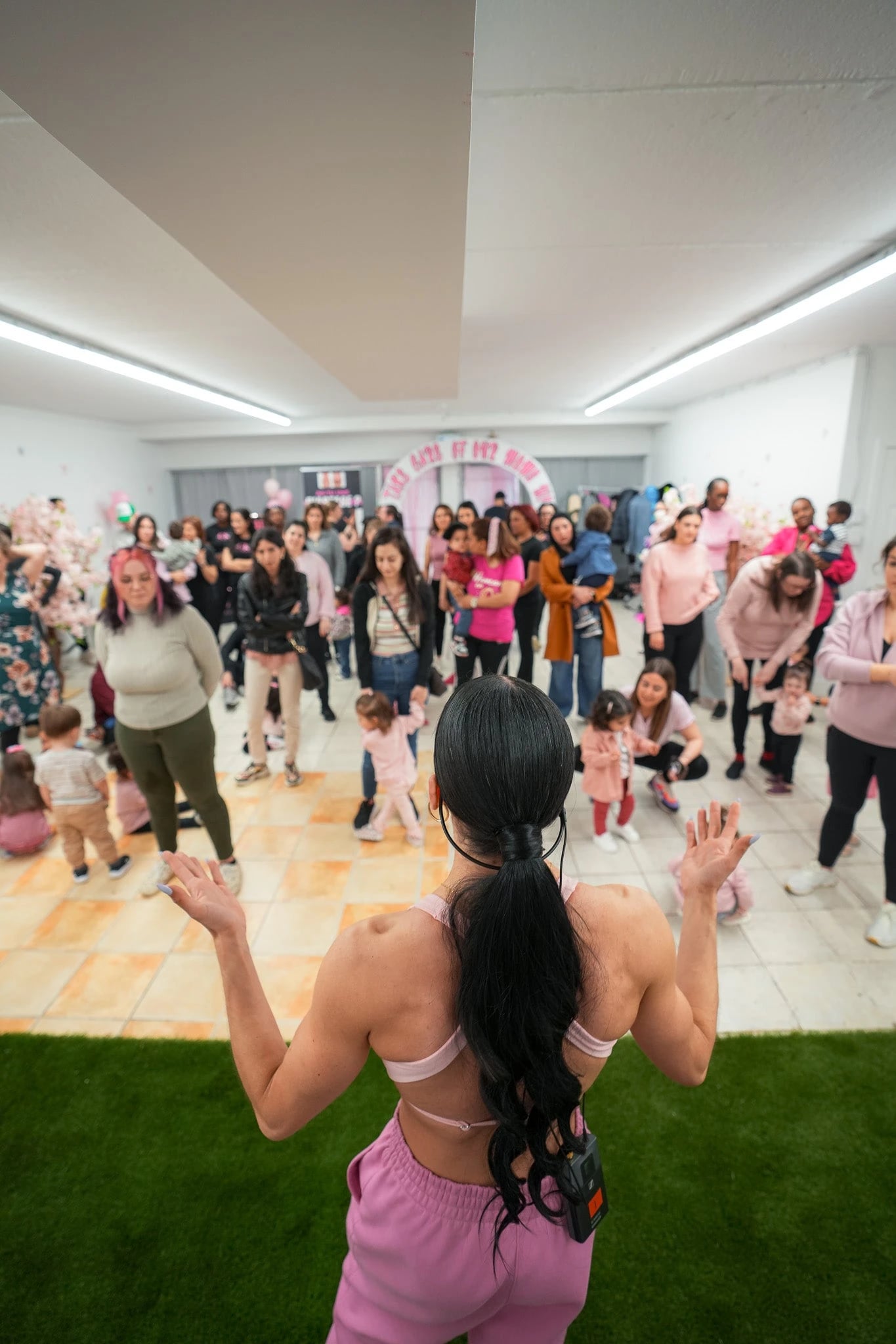 Carla Kay talking with participants at a community gathering